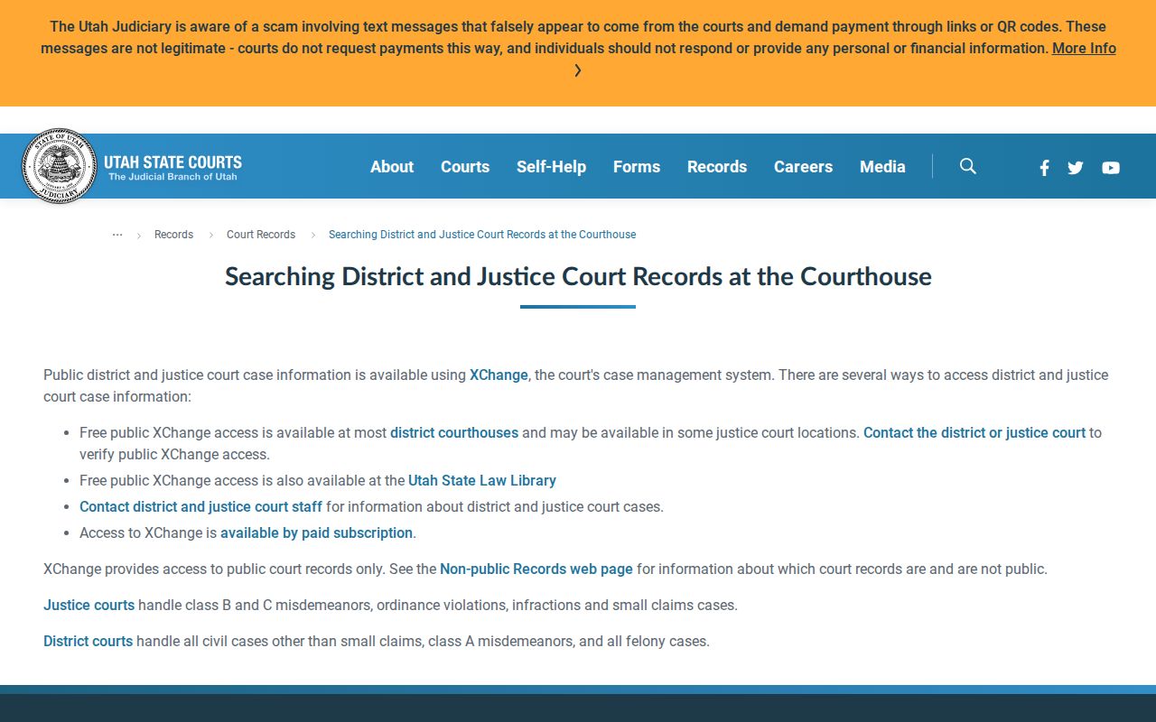Kane County municipal release records through a Utah courthouse CORIS terminal